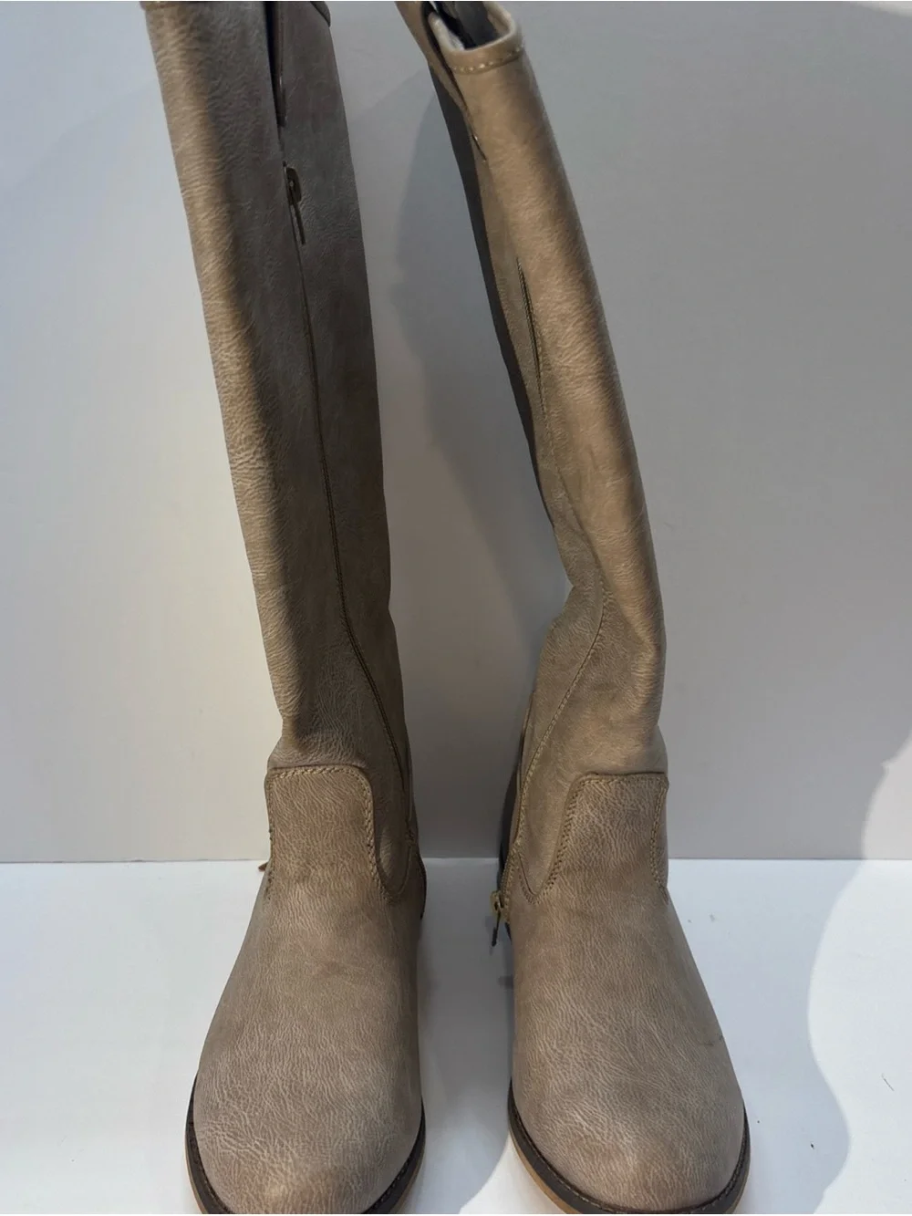 Breckelles Women's Knee high  Riding Boots in Taupe size 8